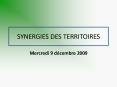 SYNERGIES DES TERRITOIRES PowerPoint PPT Presentation