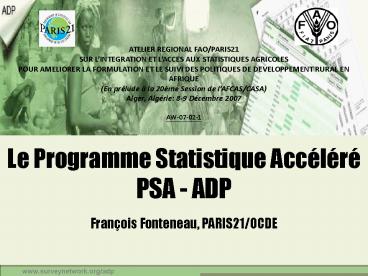 Le Programme Statistique Acclr PSA ADP