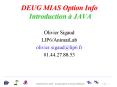 DEUG MIAS Option Info Introduction JAVA PowerPoint PPT Presentation
