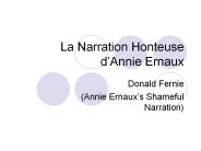 La Narration Honteuse dAnnie Ernaux