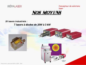 20 lasers industriels :