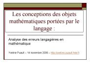 Les conceptions des objets math