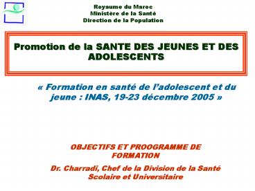Promotion de la SANTE DES JEUNES ET DES ADOLESCENTS