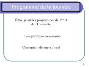 Programme de la journ