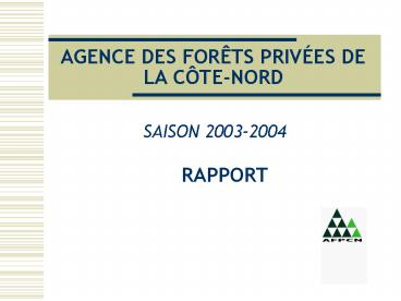 AGENCE DES FORTS PRIVES DE LA CTENORD