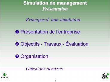 Simulation de management Prsentation