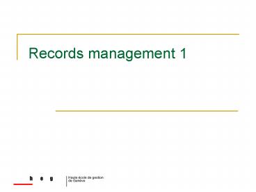 Records management 1