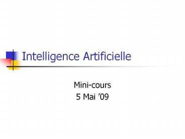 Intelligence Artificielle