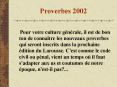 Proverbes 2002 PowerPoint PPT Presentation