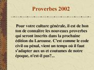 Proverbes 2002
