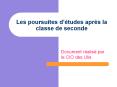 Les poursuites dtudes aprs la classe de seconde PowerPoint PPT Presentation
