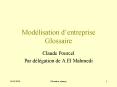 Modlisation dentreprise Glossaire PowerPoint PPT Presentation