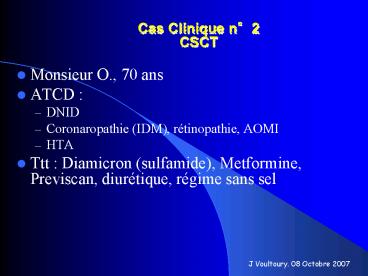 Cas Clinique n2 CSCT