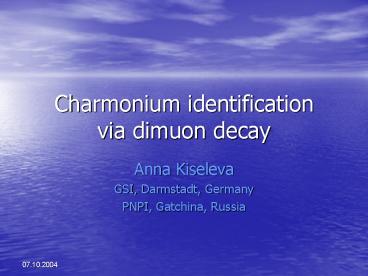 Charmonium identification via dimuon decay