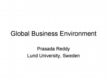 Global Business Environment