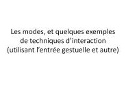 Les modes, et quelques exemples de techniques d