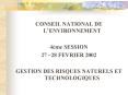CONSEIL NATIONAL DE LENVIRONNEMENT PowerPoint PPT Presentation