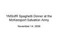 YMSofR Spaghetti Dinner at the McKeesport Salvation Army PowerPoint PPT Presentation