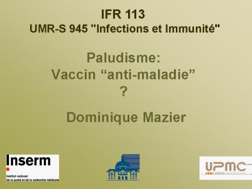 Paludisme: Vaccin antimaladie