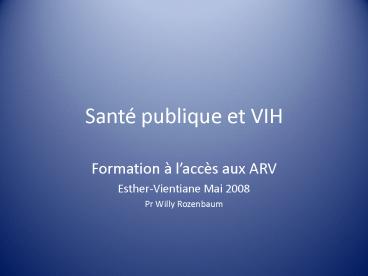 Sant publique et VIH