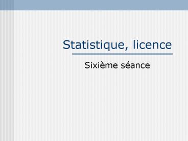 Statistique, licence