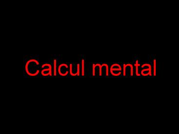 Calcul mental