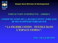 FORUM UNION EUROPEENNE AFRIQUE COMMUNICATION DE LA BANQUE OUEST AFRICAINE DE DEVELOPPEMENTBOAD SUR L PowerPoint PPT Presentation
