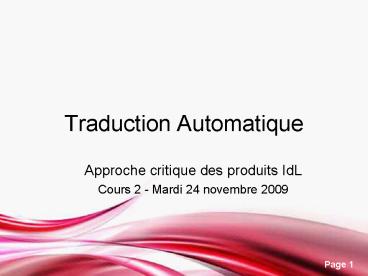 Traduction Automatique