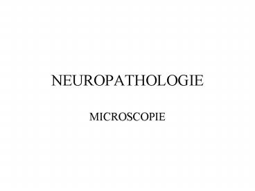 NEUROPATHOLOGIE