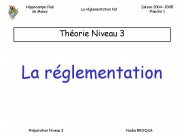 Thorie Niveau 3