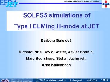 SOLPS5 simulations of