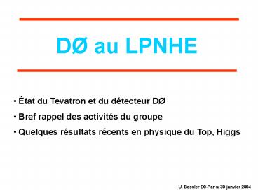 D au LPNHE