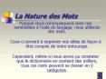 La Nature des Mots PowerPoint PPT Presentation