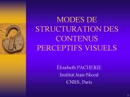 MODES DE STRUCTURATION DES CONTENUS PERCEPTIFS VISUELS