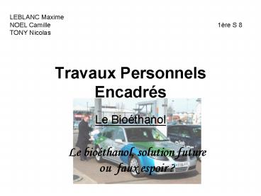 Travaux Personnels Encadrs