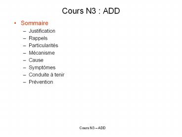 Cours N3 : ADD