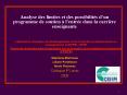 Analyse des limites et des possibilits dun programme de soutien lentre dans la carrire enseignante PowerPoint PPT Presentation
