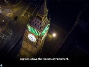 London from above at night