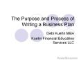 The Purpose and Process of Writing a Business Plan PowerPoint PPT Presentation