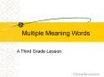 Multiple Meaning Words PowerPoint PPT Presentation
