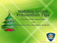 Holiday Crime Prevention Tips Evanston Police Department  and American Crime Prevention Institute PowerPoint PPT Presentation