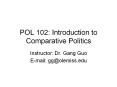 POL 102: Introduction to Comparative Politics PowerPoint PPT Presentation
