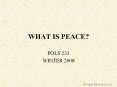 WHAT IS PEACE? PowerPoint PPT Presentation