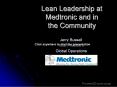 Lean Leadership at Medtronic and in the Community PowerPoint PPT Presentation