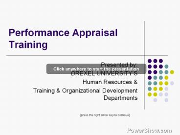 2003 Performance Appraisal Training