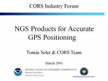 National Ocean Service. National Geodetic Survey ... Nation