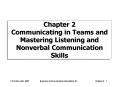 Chapter 2 Communicating in Teams and Mastering Listening and Nonverbal Communication Skills PowerPoint PPT Presentation