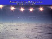 December in Antarctica: The Sun never sets.