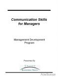 Communication Skills for Managers PowerPoint PPT Presentation