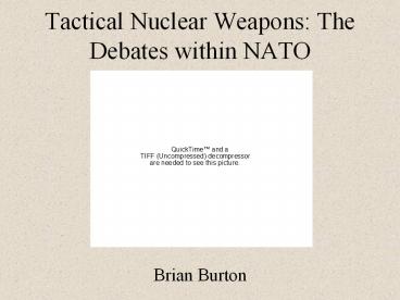 Tactical Nuclear Weapons: The Debates within NATO